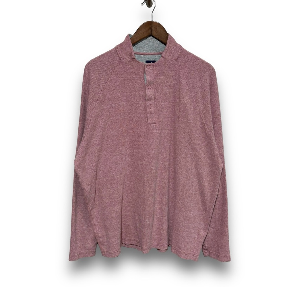 Johnnie-O Men's 1/4 Snap Salmon Red Sweater Size XXL‎ 26 x 29.5 *Flaw